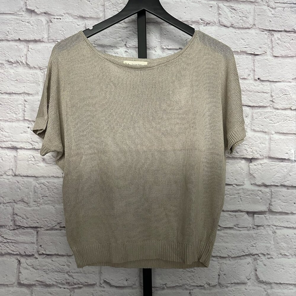 By Together White Knit Short Sleeve - Small